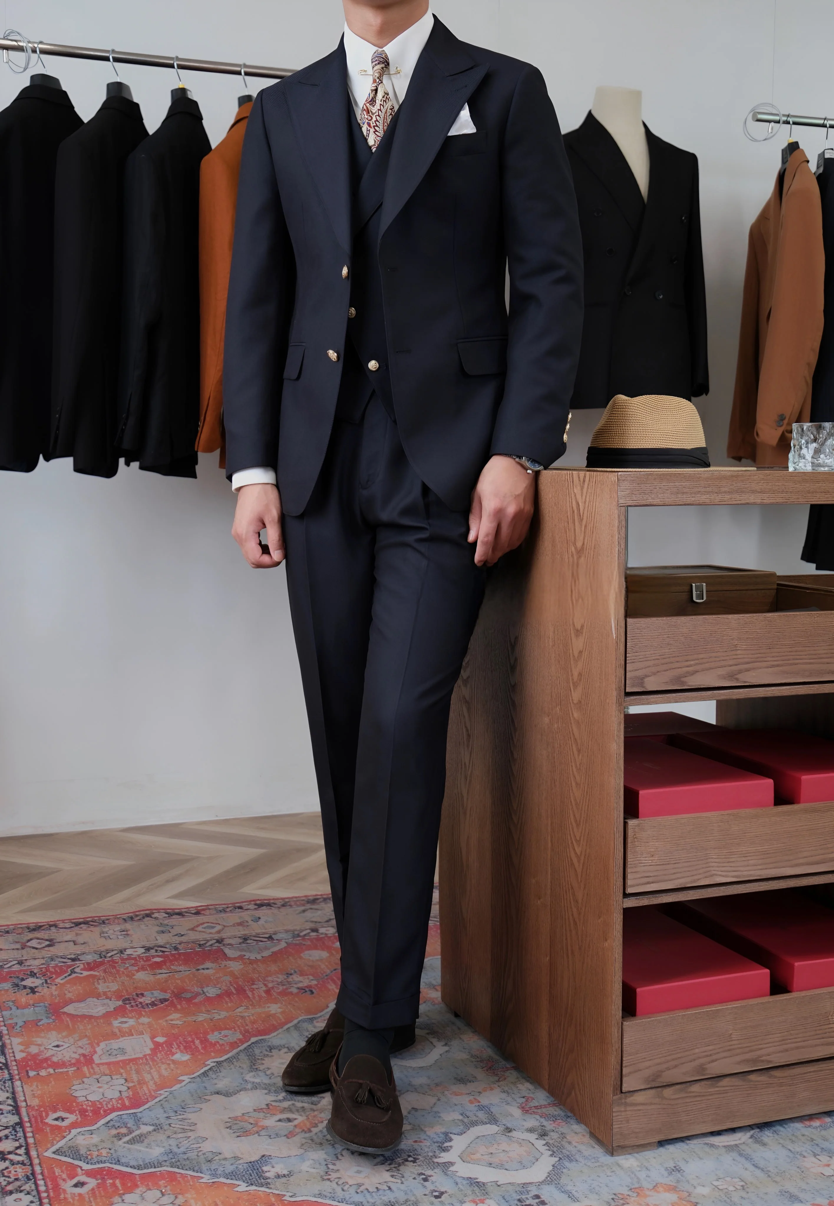 Jet Black Milano Suit (Includes: Jacket + Waistcoat + Trousers) - Image 11